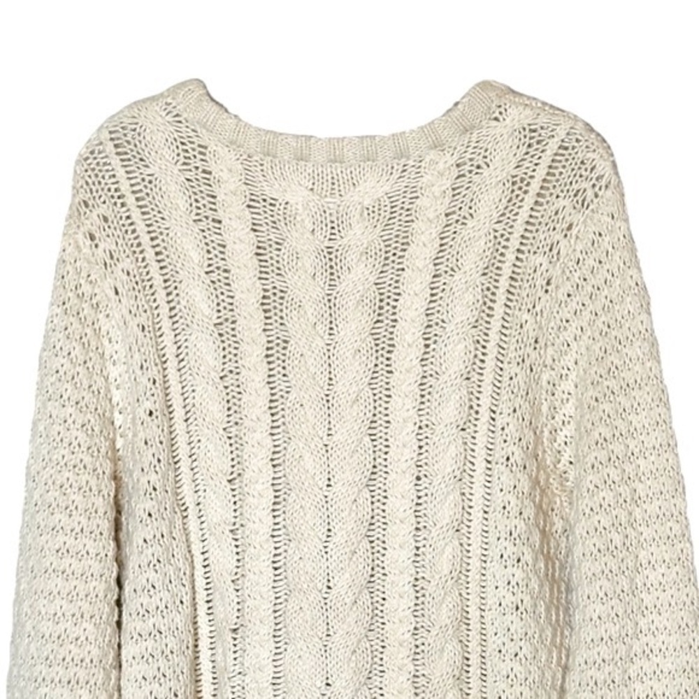 Carve Designs Cream Chunky Knit Cable Knit Sweater, Size XL - Picture 4 of 7